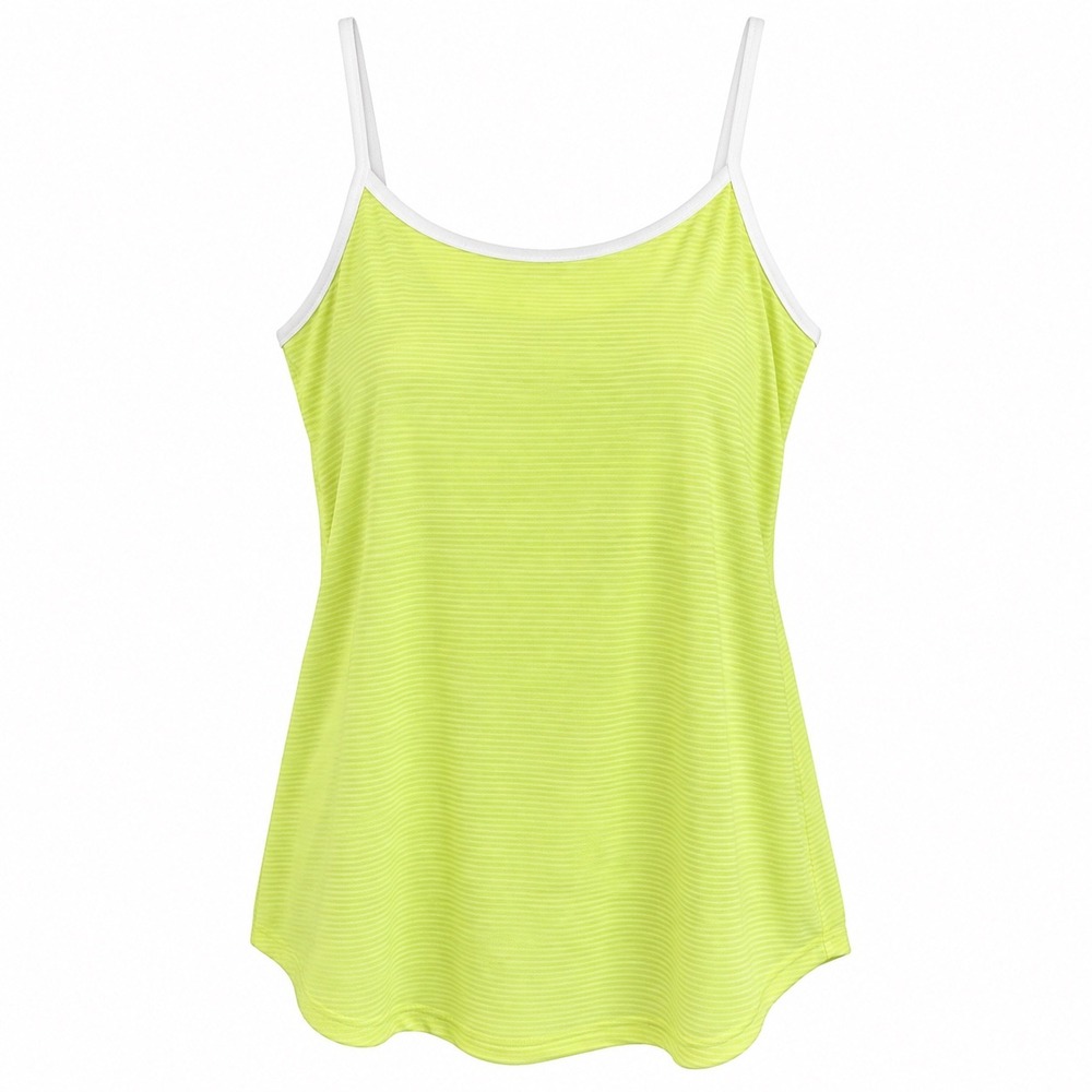 Avenue Women's 14/16 Lime Green White Striped Cami Tank Top Cotton Blend